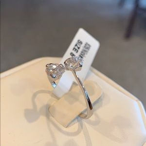 Sterling Silver CZ Engagement Promise Ring sz 3